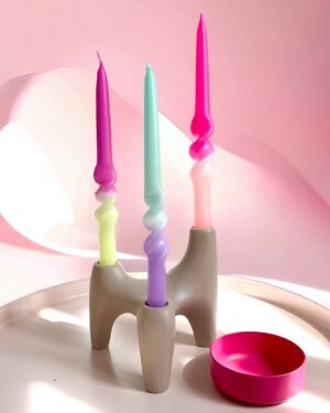 Küünlakomplekt Swirl 3tk, dragonfruit