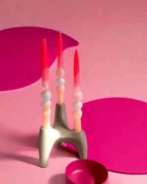 Küünlakomplekt Swirl 3tk, flamingo