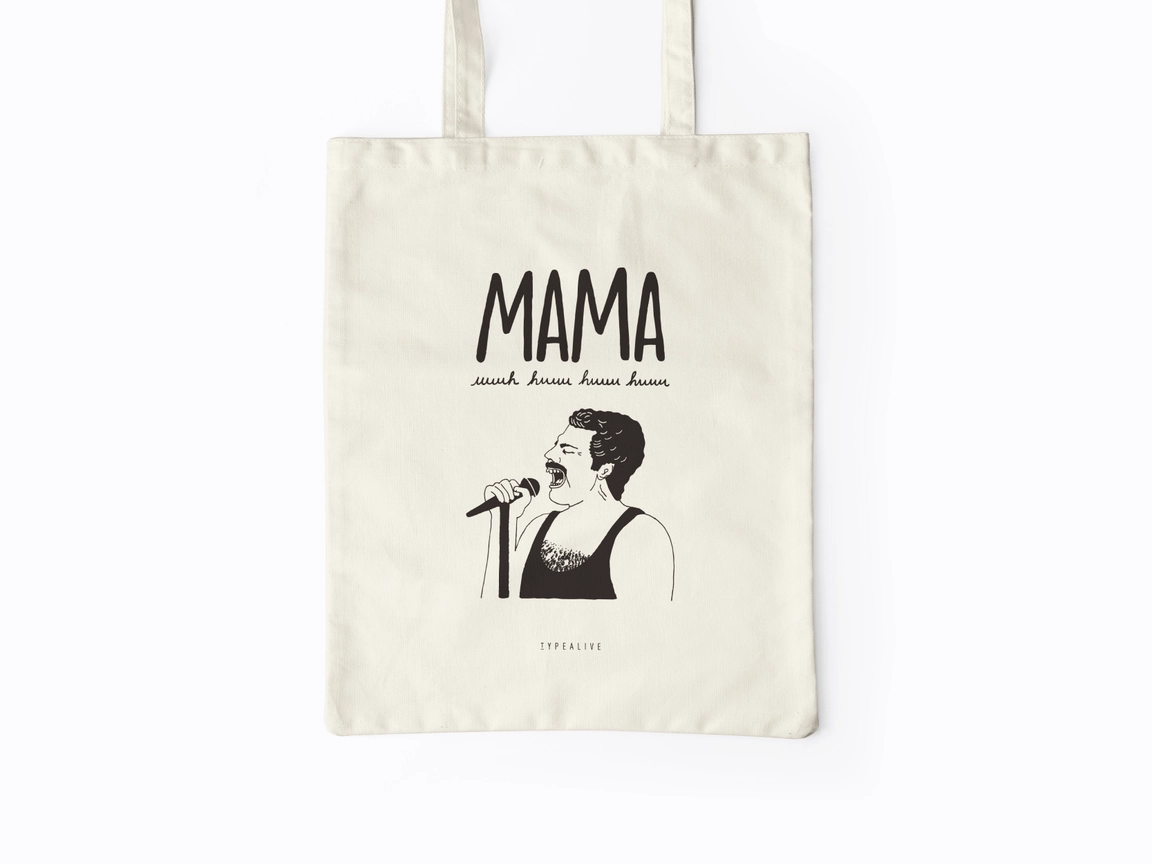 Minimalistlik puuvillane riidekott MAMA - loodussõbralik totebag