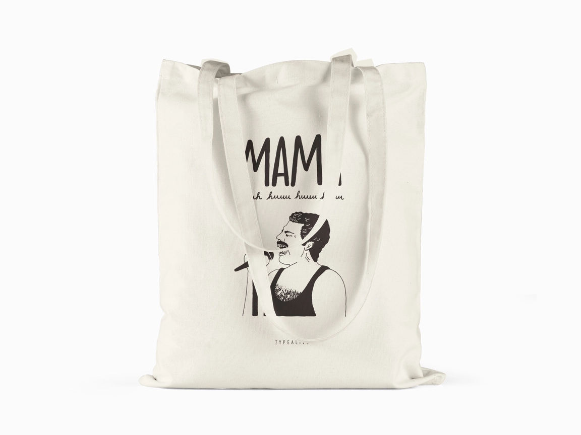 Minimalistlik puuvillane riidekott MAMA - loodussõbralik totebag - Image 2