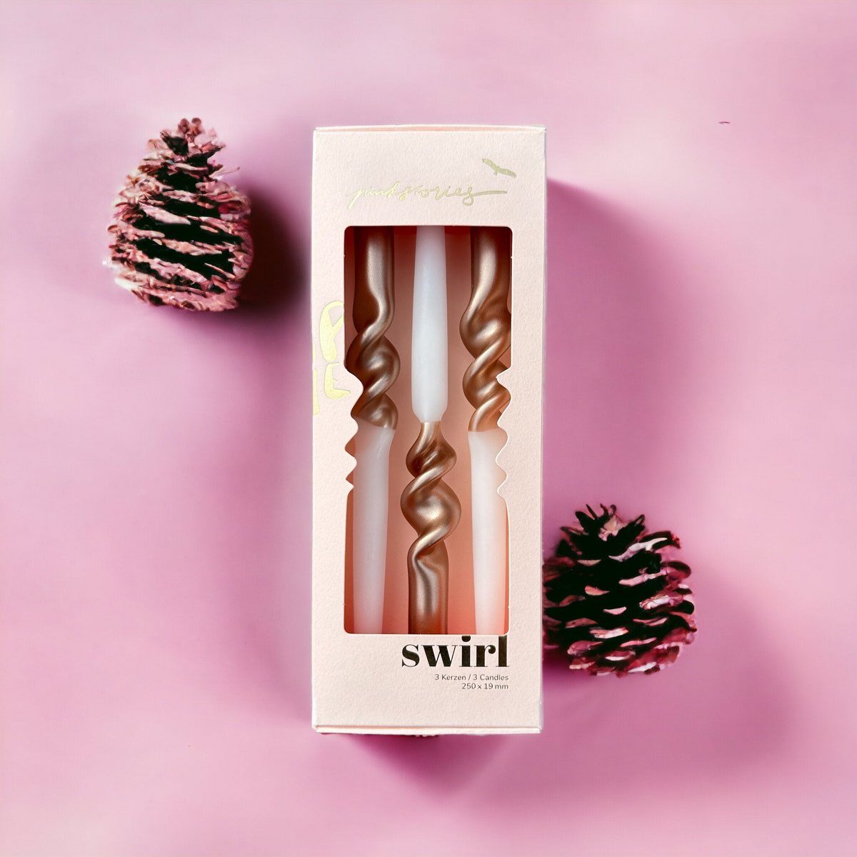 Küünlakomplekt Swirl 3tk, kuldne - Image 2